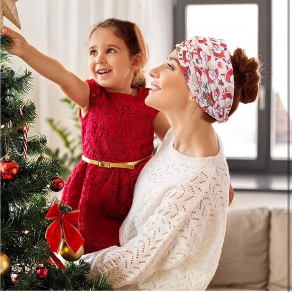 5for$10 Holiday Christmas Stretch Knot Headband Bandana Hair Accessories Santa - Picture 1 of 8